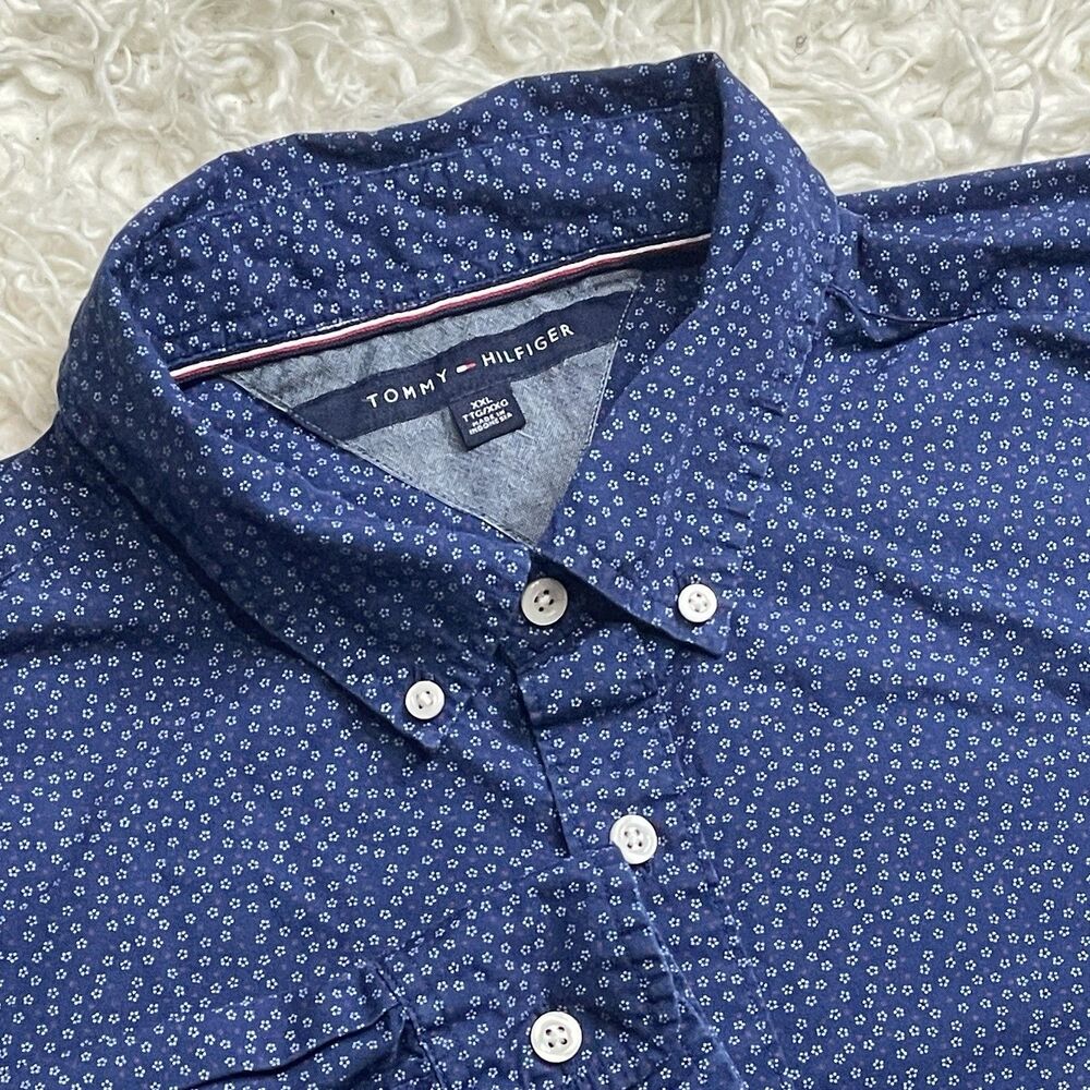 Tommy Hilfiger Button Down Long Sleeved Navy Blue XXL